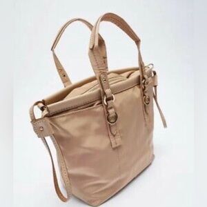 💎 💎 ZARA  BLUSH NYLON MINI TOTE BAG BNWT💎#ZN3